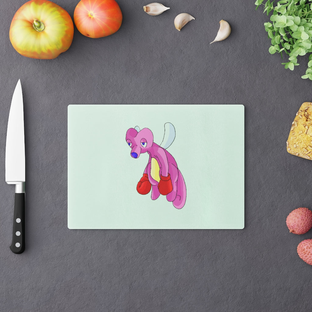 Bubbletare Cutting Board made of tempered glass with rubber dots for stability, showcasing a stylish design suitable for any kitchen.