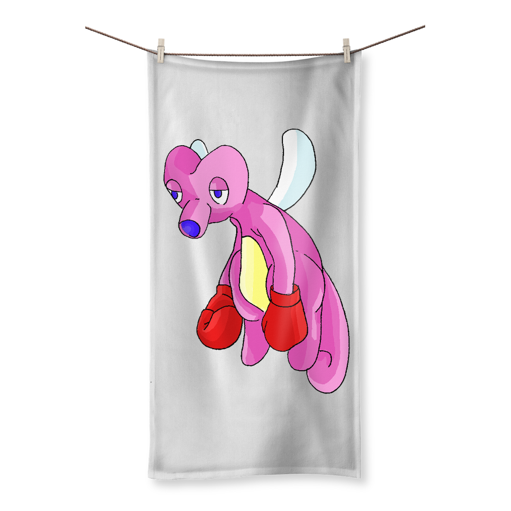 Bubbletare Sublimation All Over Towel showcasing vibrant prints on one side and soft cotton on the other, available in various sizes.