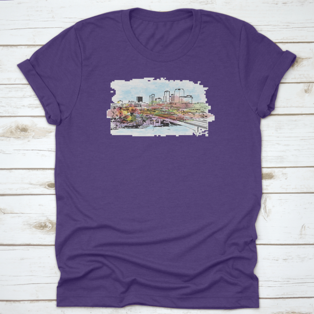 A stylish t-shirt featuring the Building View with Landmark of Little Rock, showcasing Arkansas pride with a comfortable fit.