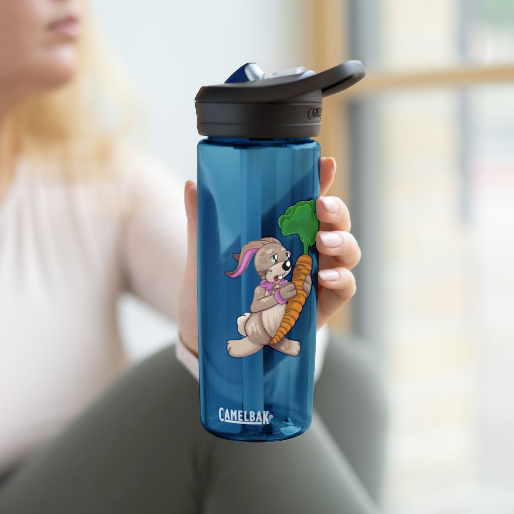 Bunny with Carrot CamelBak Eddy® Water Bottle in 20oz and 25oz sizes, showcasing its playful design and robust Tritan™ material.