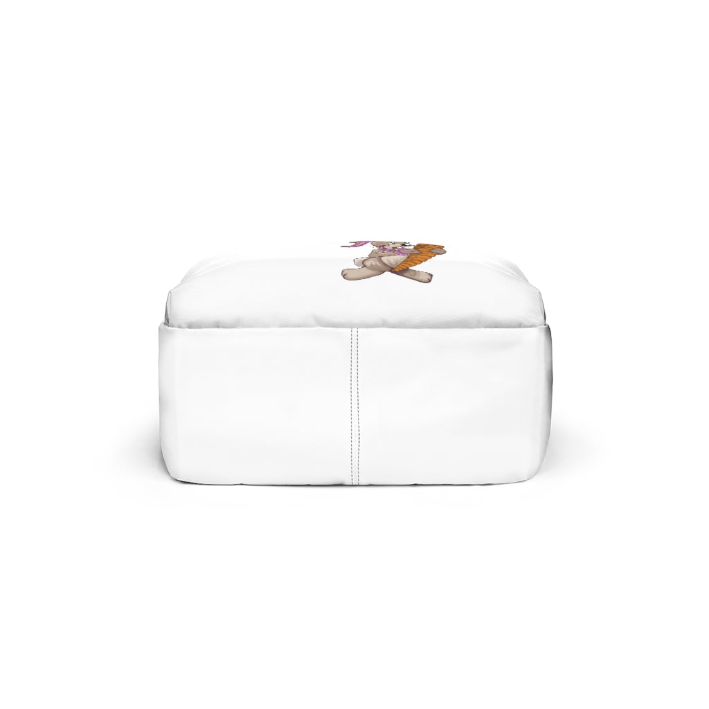 Bunny with Carrot Unisex Classic Backpack featuring a playful design, adjustable straps, and durable nylon material.