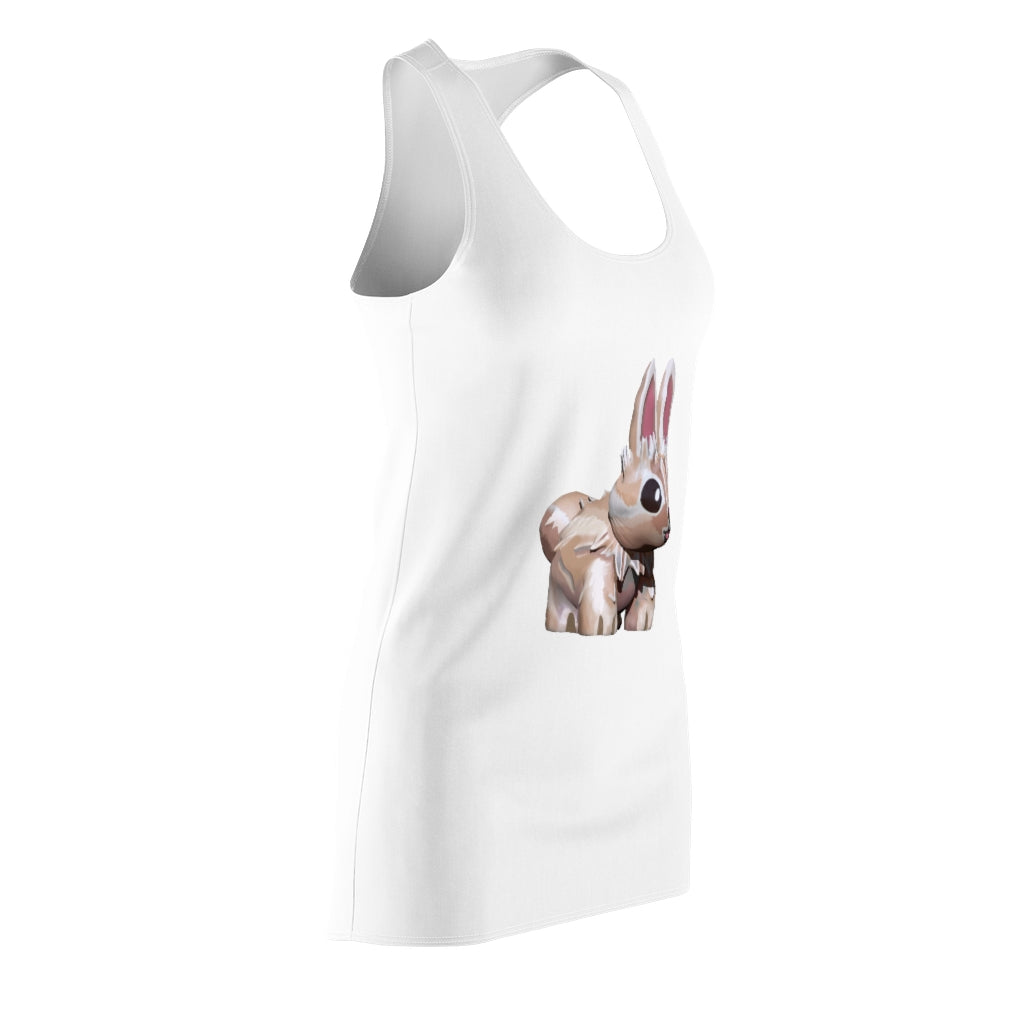 Bunny Women's Cut & Sew Racerback Dress showcasing a stylish and feminine design in a lightweight fabric.