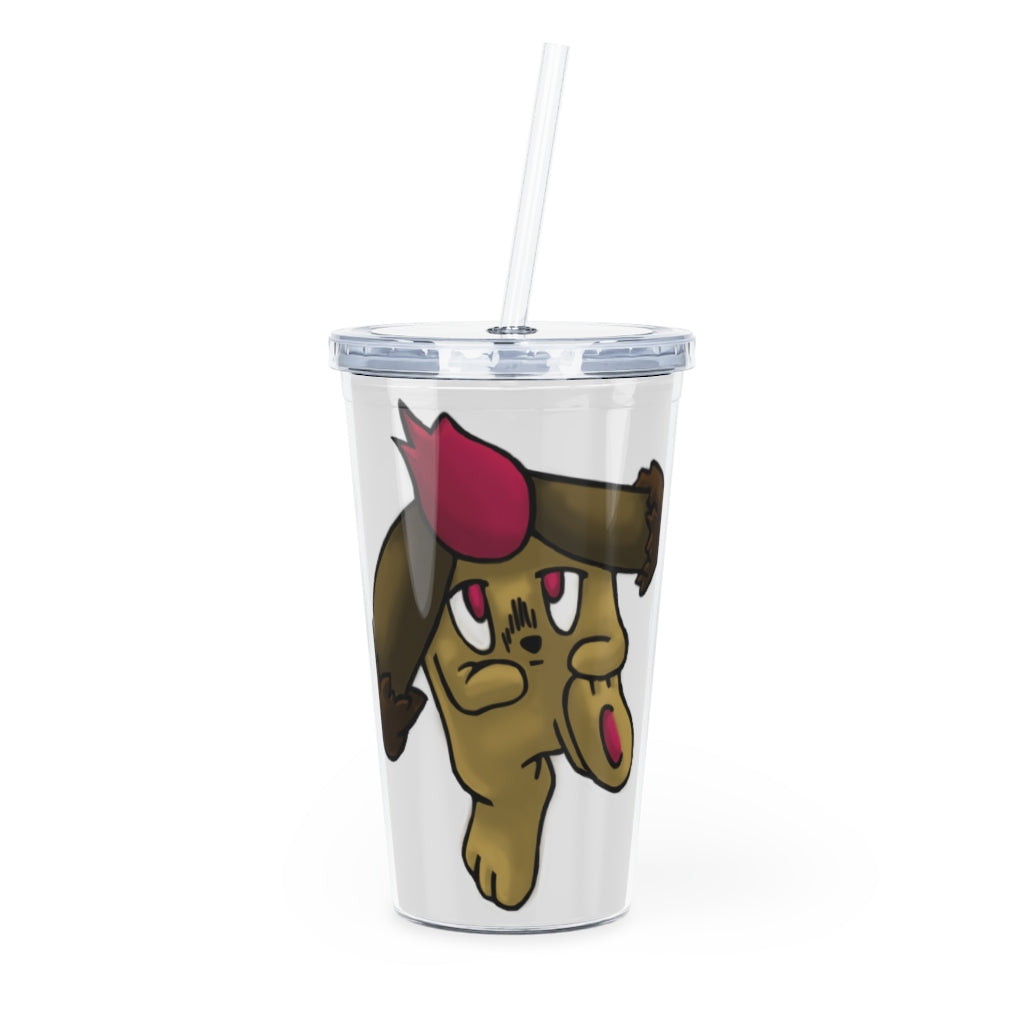 Bunyun Plastic Tumbler with Straw, featuring a customizable design and a secure lid, perfect for parties and gatherings.