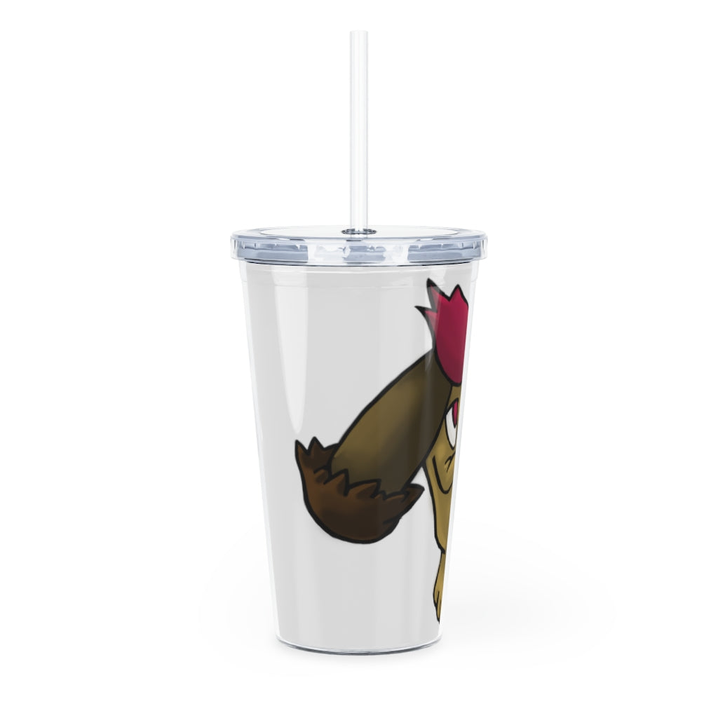 Bunyun Plastic Tumbler with Straw, featuring a customizable design and a secure lid, perfect for parties and gatherings.