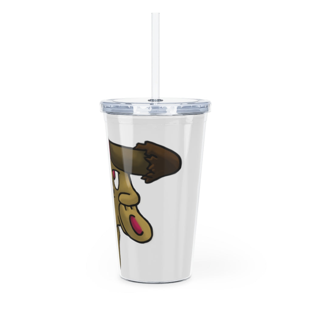 Bunyun Plastic Tumbler with Straw, featuring a customizable design and a secure lid, perfect for parties and gatherings.