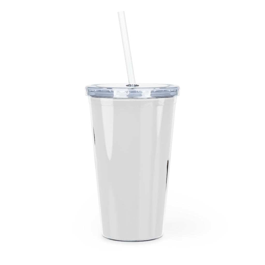 Bunyun Plastic Tumbler with Straw, featuring a customizable design and a secure lid, perfect for parties and gatherings.