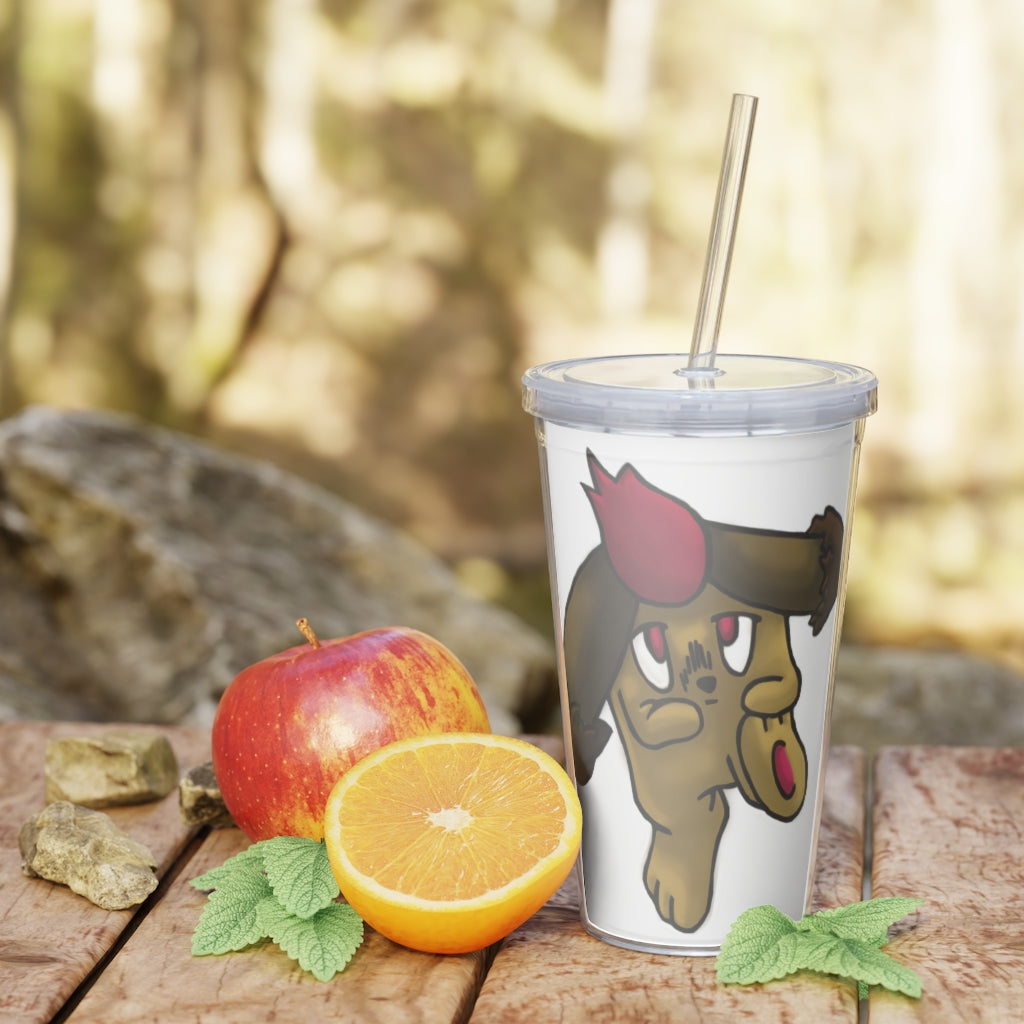 Bunyun Plastic Tumbler with Straw, featuring a customizable design and a secure lid, perfect for parties and gatherings.