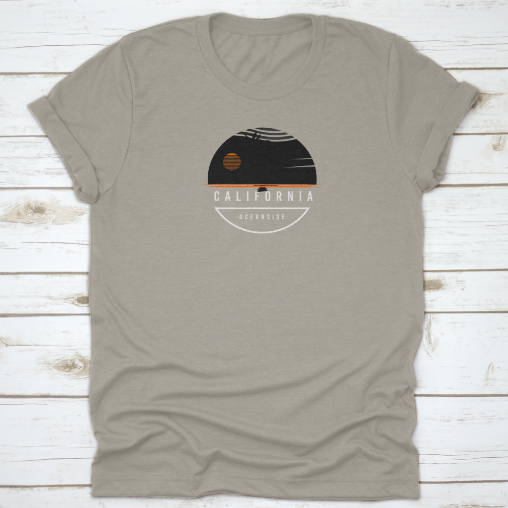 California Oceanside Color Orange White t-shirt made of 100% cotton, featuring a classic fit and midweight fabric.