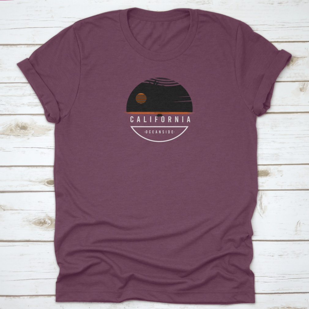 California Oceanside Color Orange White t-shirt made of 100% cotton, featuring a classic fit and midweight fabric.