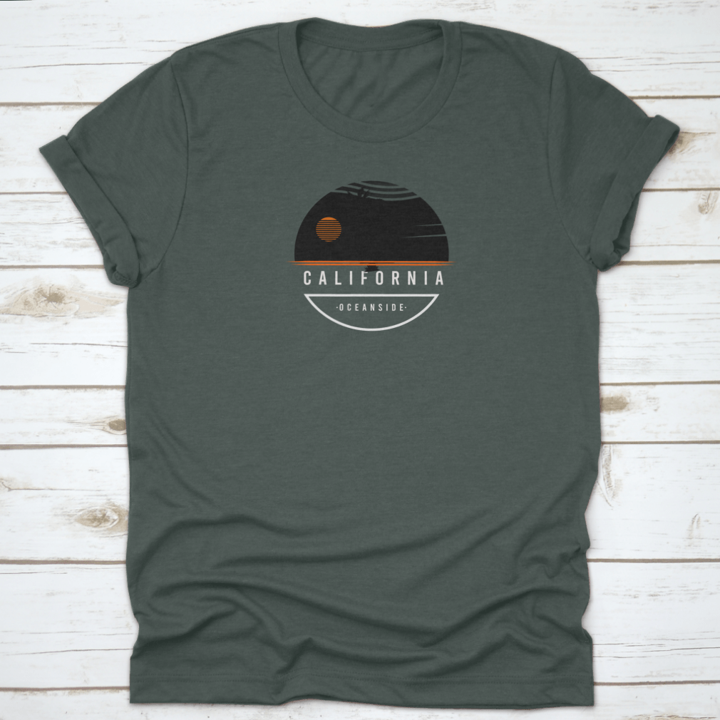 California Oceanside Color Orange White t-shirt made of 100% cotton, featuring a classic fit and midweight fabric.