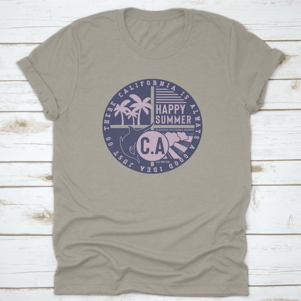 California Paradise summer theme element featuring a vibrant swordfish design on a comfortable cotton fabric.