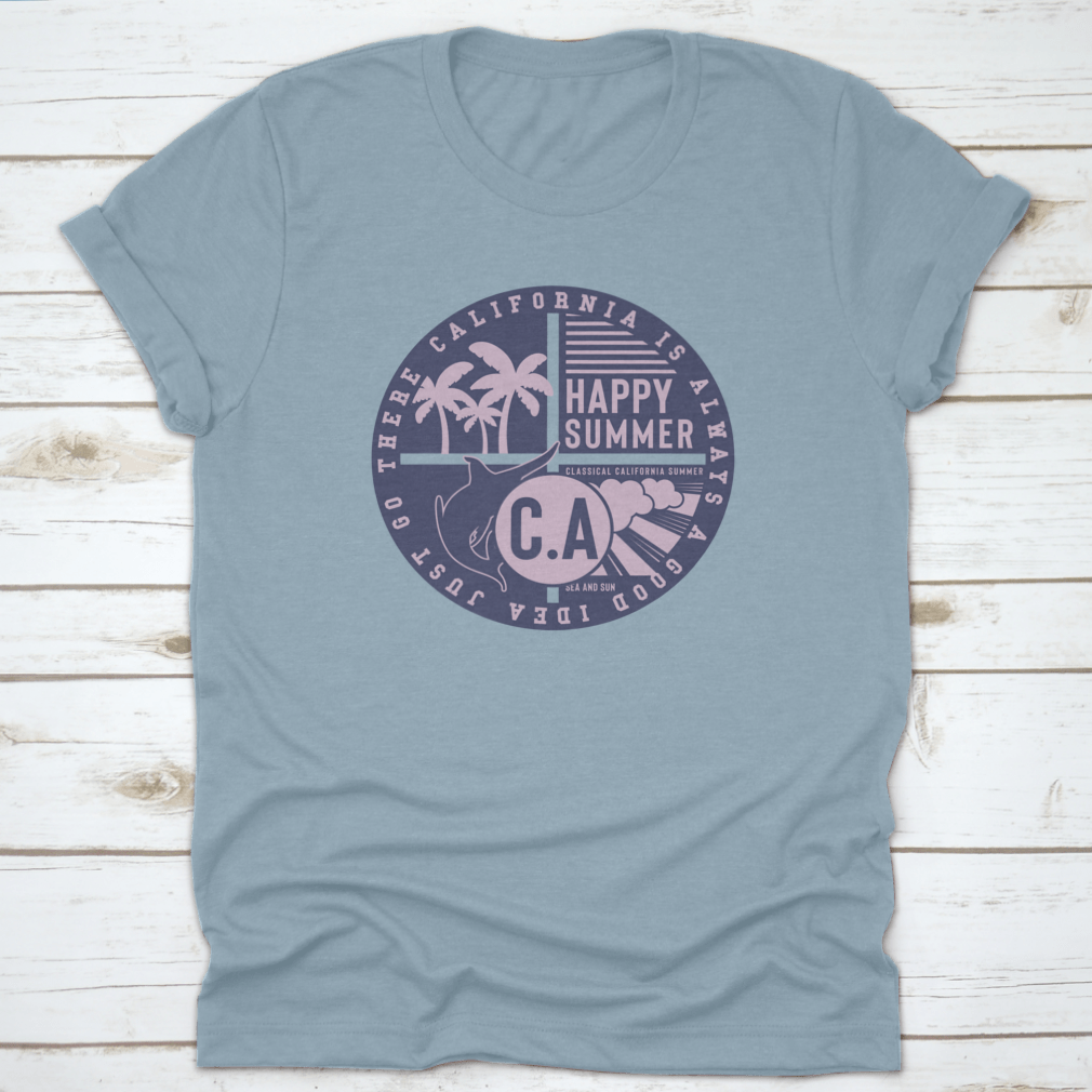 California Paradise summer theme element featuring a vibrant swordfish design on a comfortable cotton fabric.