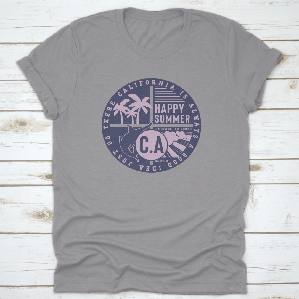 California Paradise summer theme element featuring a vibrant swordfish design on a comfortable cotton fabric.