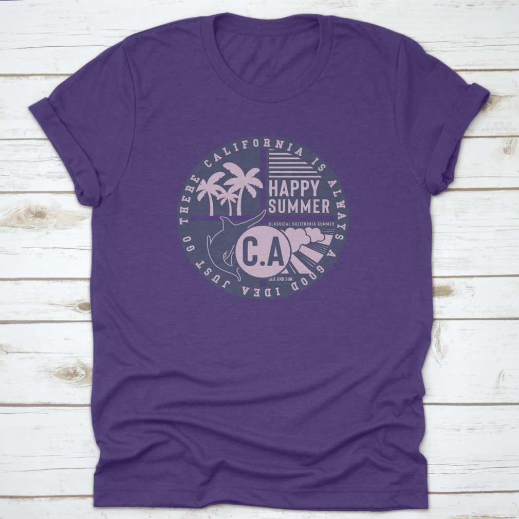 California Paradise summer theme element featuring a vibrant swordfish design on a comfortable cotton fabric.