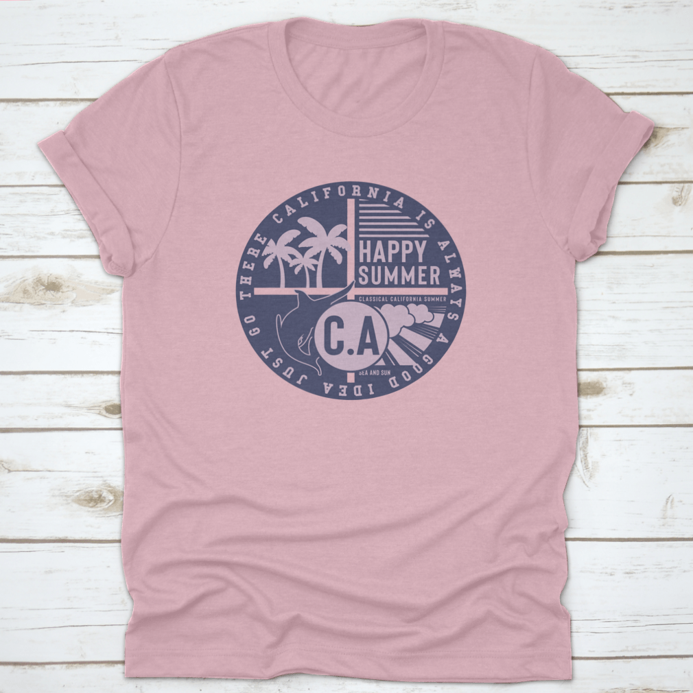 California Paradise summer theme element featuring a vibrant swordfish design on a comfortable cotton fabric.