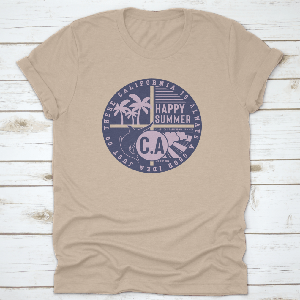 California Paradise summer theme element featuring a vibrant swordfish design on a comfortable cotton fabric.