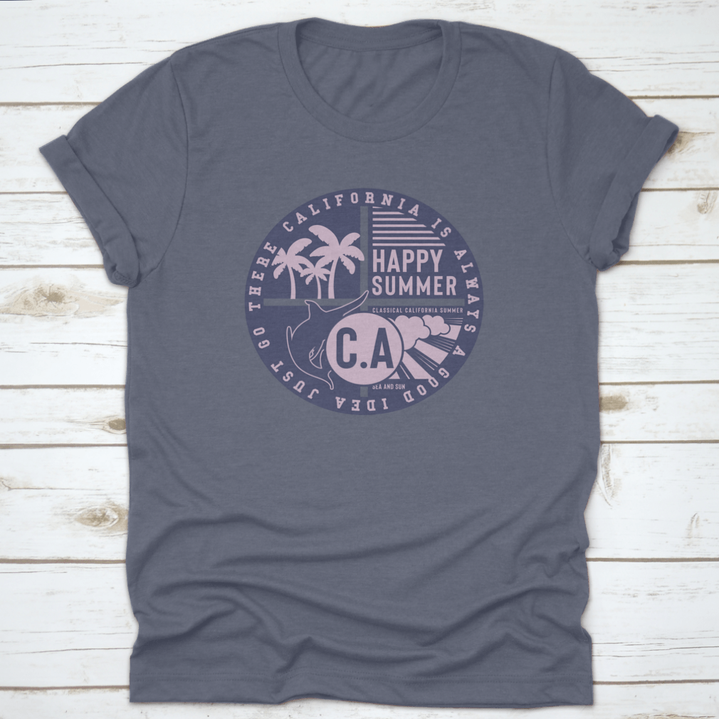 California Paradise summer theme element featuring a vibrant swordfish design on a comfortable cotton fabric.