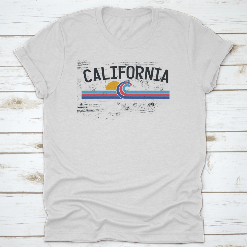 California Surf City Endless Summer Tropical Beach T-shirt featuring palm tree design, made from soft cotton fabric.
