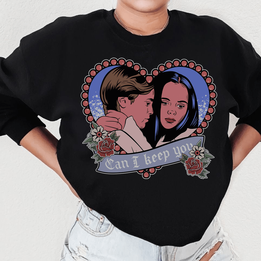 Stylish 'Can I Keep You' sweats featuring a cozy fleece lining and adjustable cuffs, designed by top artists.