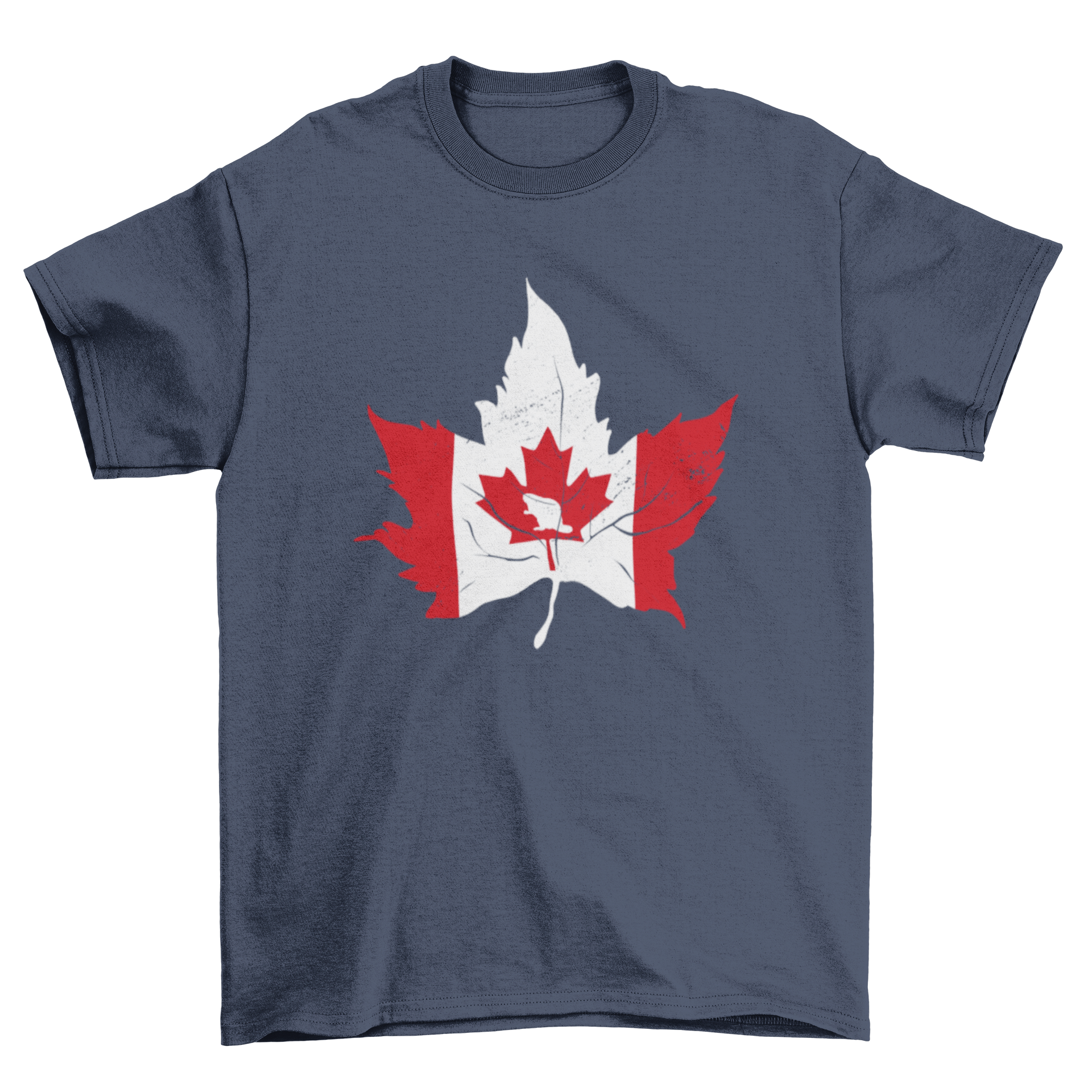A stylish Canada maple leaf flag t-shirt featuring a vibrant maple leaf design with the Canadian flag inside, perfect for showcasing Canadian pride.
