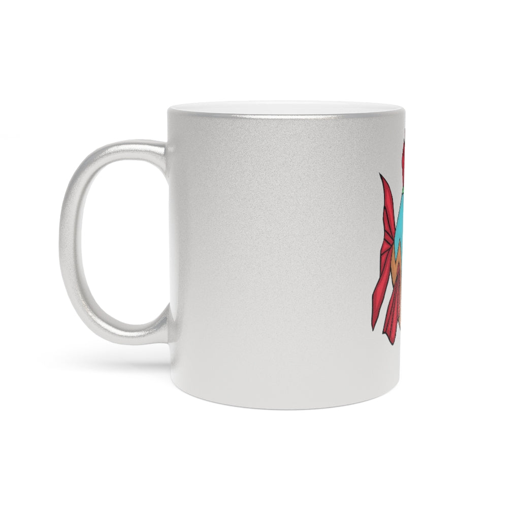 Cannip Metallic Mug in Gold and Silver finishes, showcasing personalized designs and a comfortable C-handle.