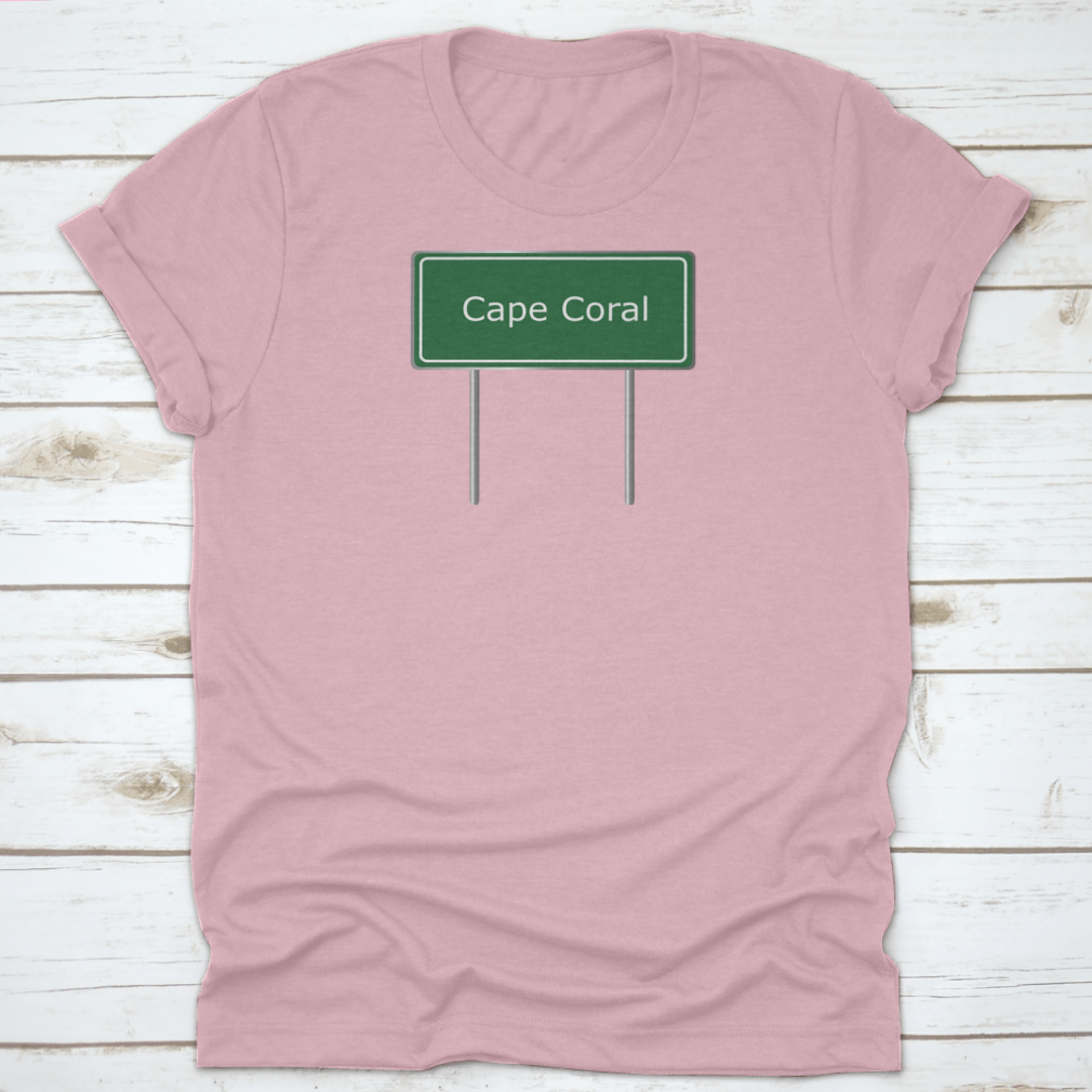 A vibrant green vector illustration of a road sign representing Cape Coral, Florida, showcasing its coastal charm.