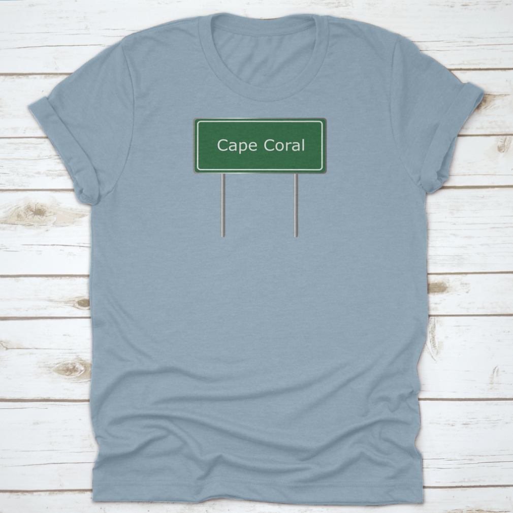 A vibrant green vector illustration of a road sign representing Cape Coral, Florida, showcasing its coastal charm.