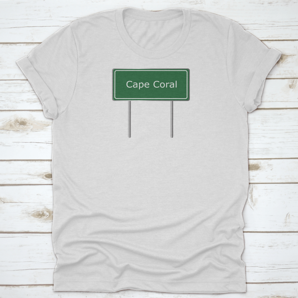 A vibrant green vector illustration of a road sign representing Cape Coral, Florida, showcasing its coastal charm.