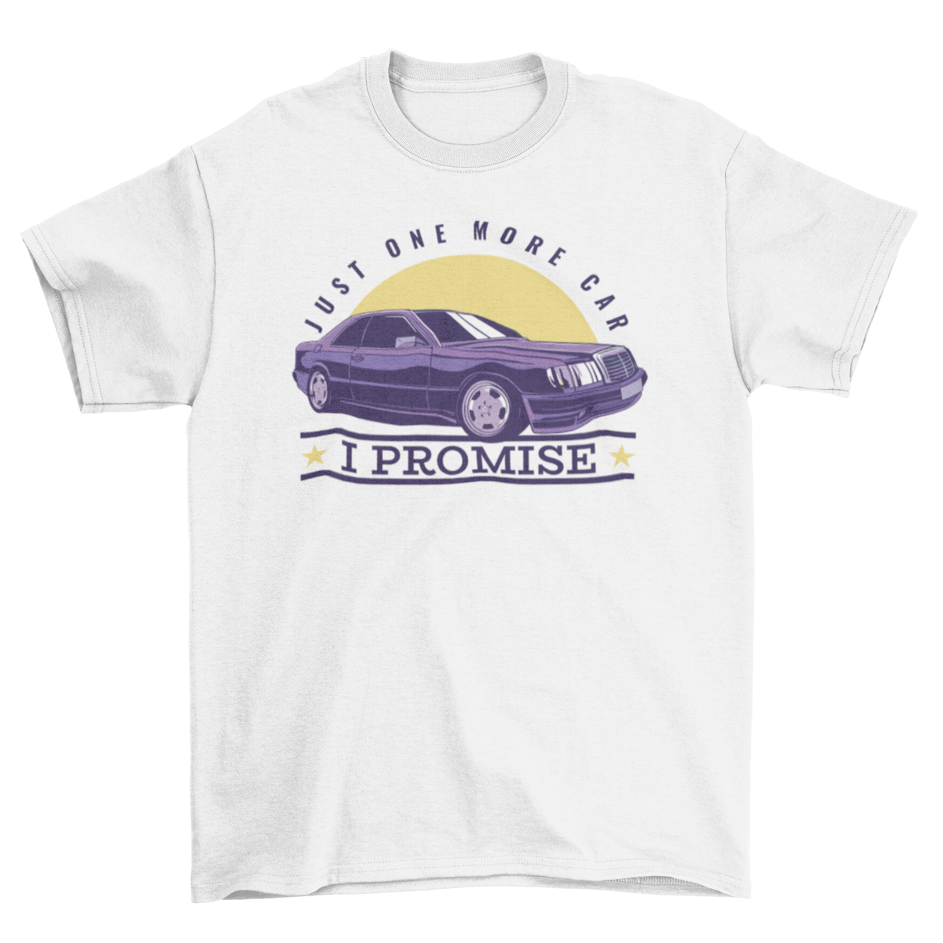 Car Buying Quote T-Shirt featuring a stylish car illustration and humorous quote, perfect for car enthusiasts.