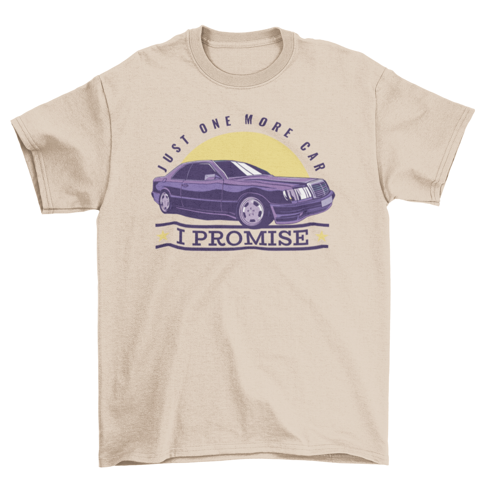 Car Buying Quote T-Shirt featuring a stylish car illustration and humorous quote, perfect for car enthusiasts.