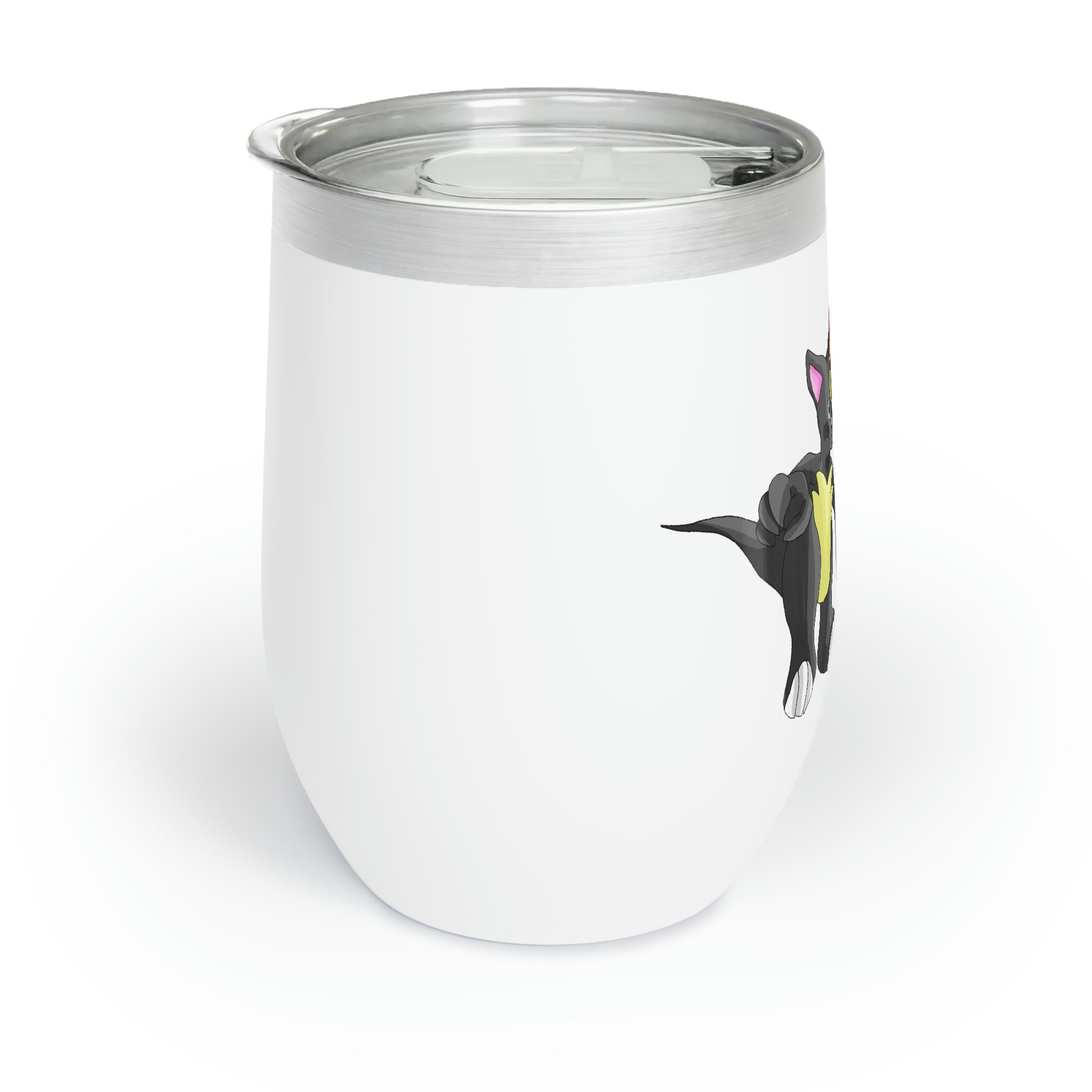 Carcoot Chill Wine Tumbler in stainless steel with customizable design, showcasing its double-insulated walls and stemless shape.