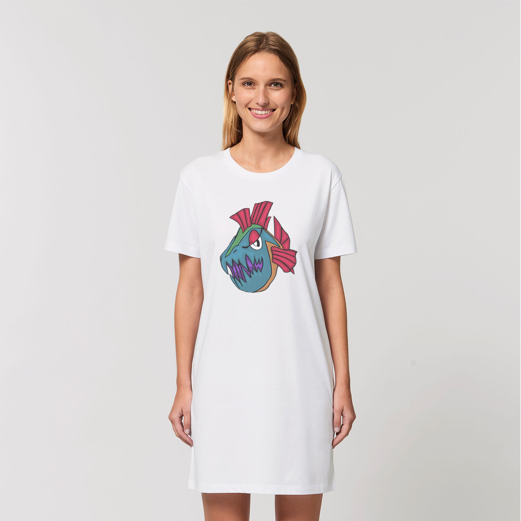 Carnevorenip Organic T-Shirt Dress in various colors, showcasing its soft fabric and stylish design.