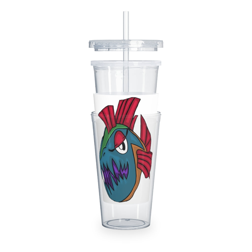 Carnevorenip Plastic Tumbler with Straw, featuring a customizable design and double wall insulation, perfect for events and gatherings.