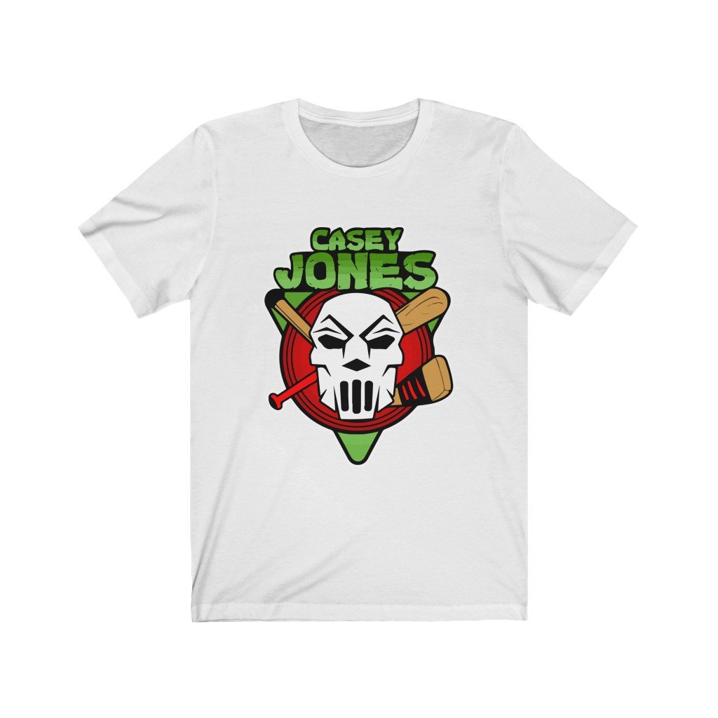 Casey Jones Popculture Graphic T-Shirt featuring a vibrant design on soft cotton fabric, perfect for casual wear.