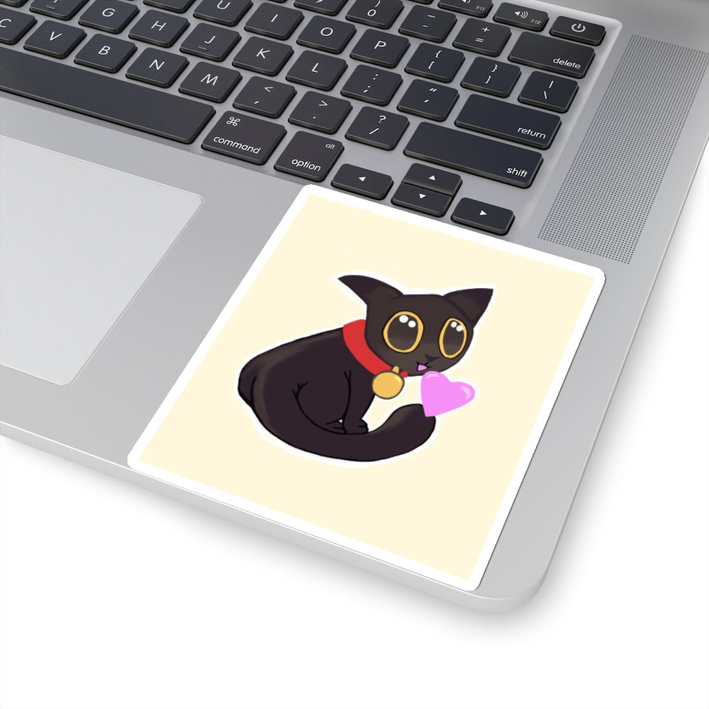 A collection of Cat Drawing Kiss-Cut Stickers in various shapes and sizes, showcasing vibrant designs on a white background.