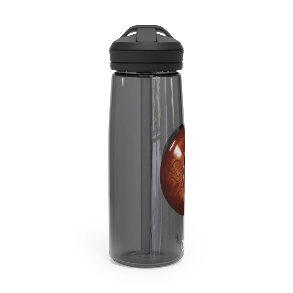 Cat Eyes CamelBak Eddy® Water Bottle in 20oz and 25oz sizes, showcasing its durable Tritan™ material and spill-proof design.