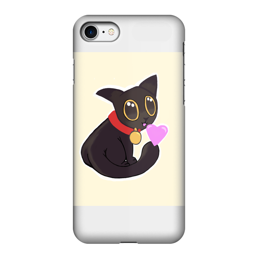 A tough phone case featuring a vibrant cat illustration, showcasing full-color sublimation printing that wraps around the edges.