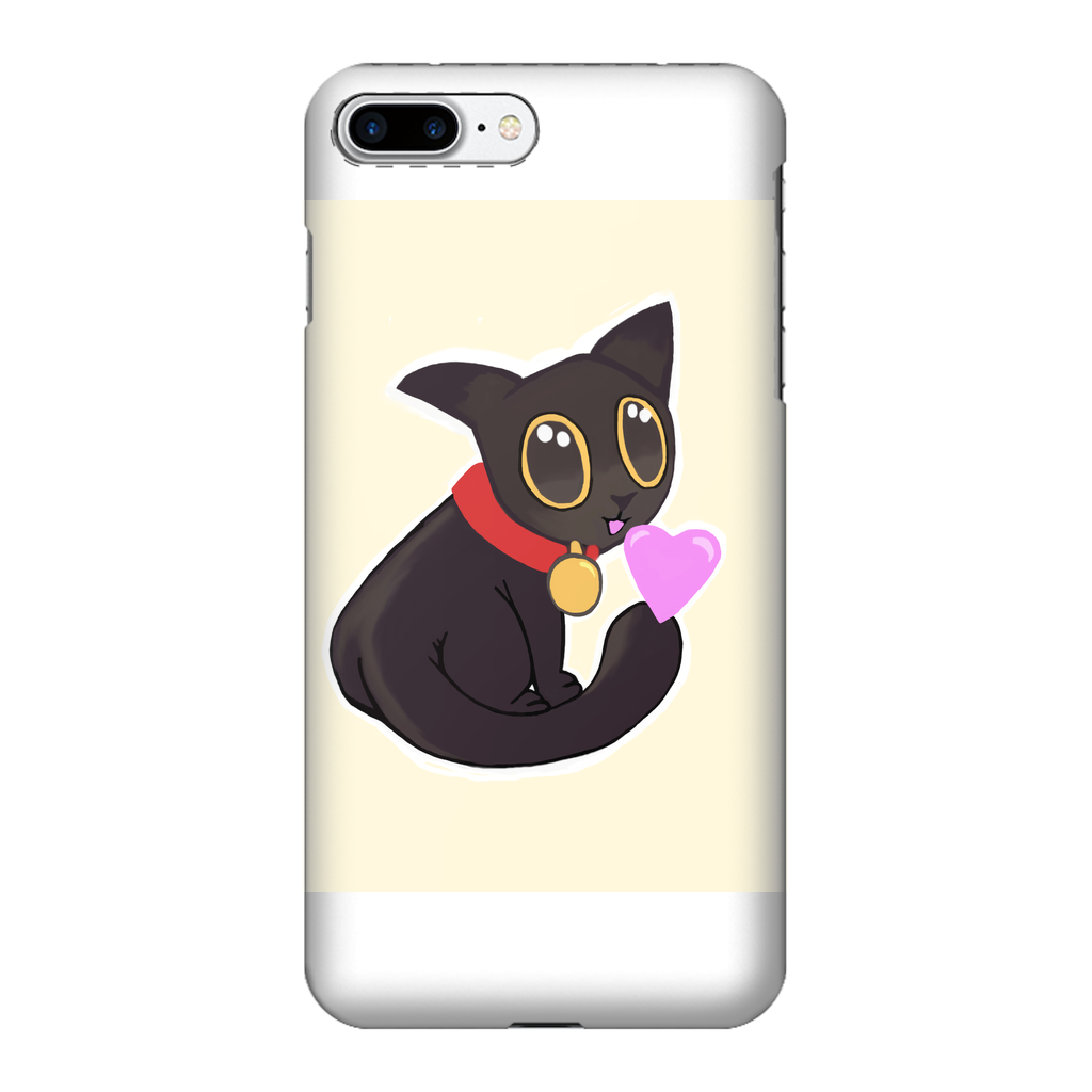 A tough phone case featuring a vibrant cat illustration, showcasing full-color sublimation printing that wraps around the edges.