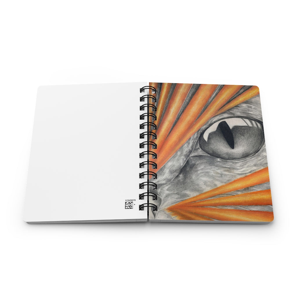 Cat Rays Spiral Bound Journal with glossy cover and lined pages, featuring a unique design.