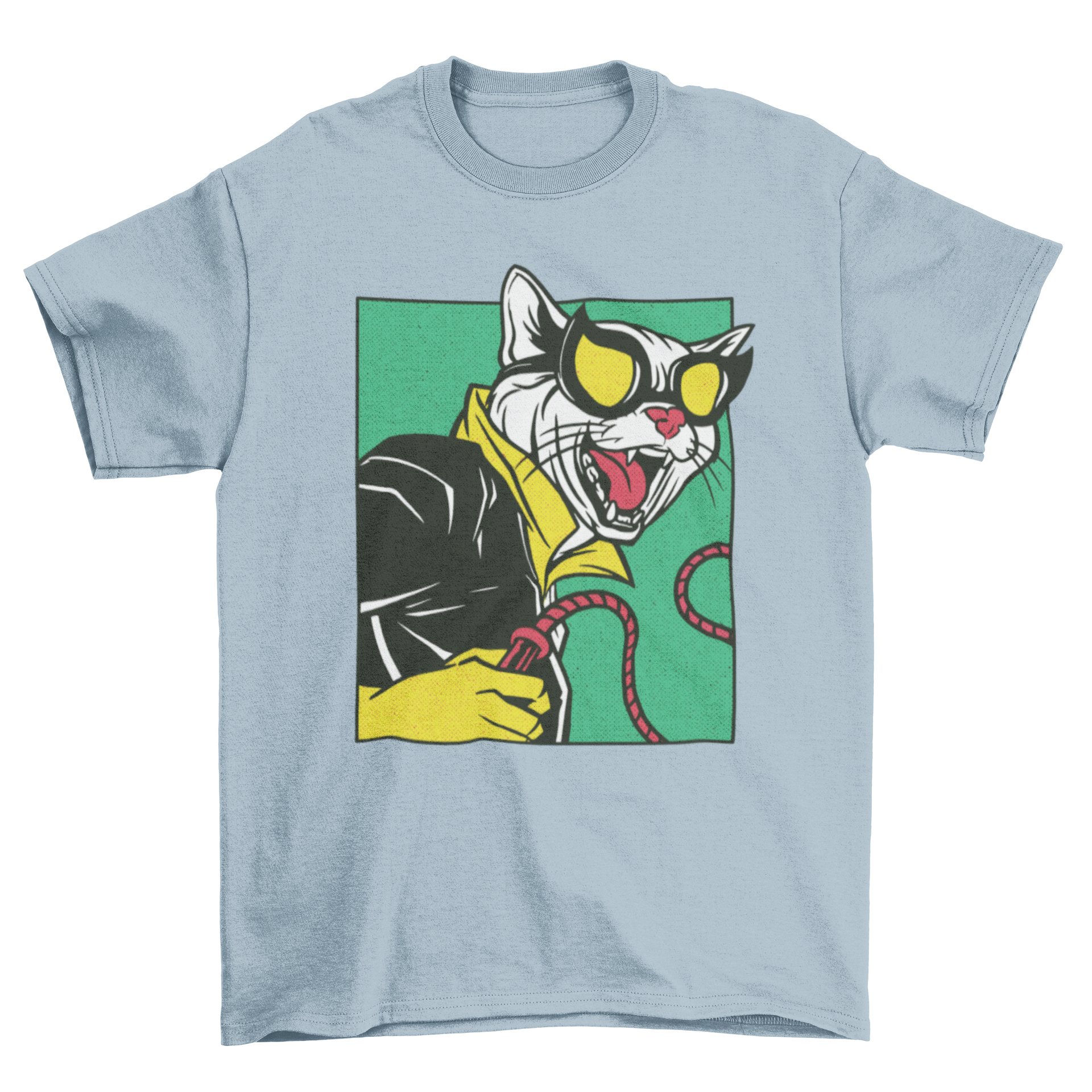 A humorous Cat Woman parody t-shirt featuring a playful design, perfect for cat lovers and comic fans.