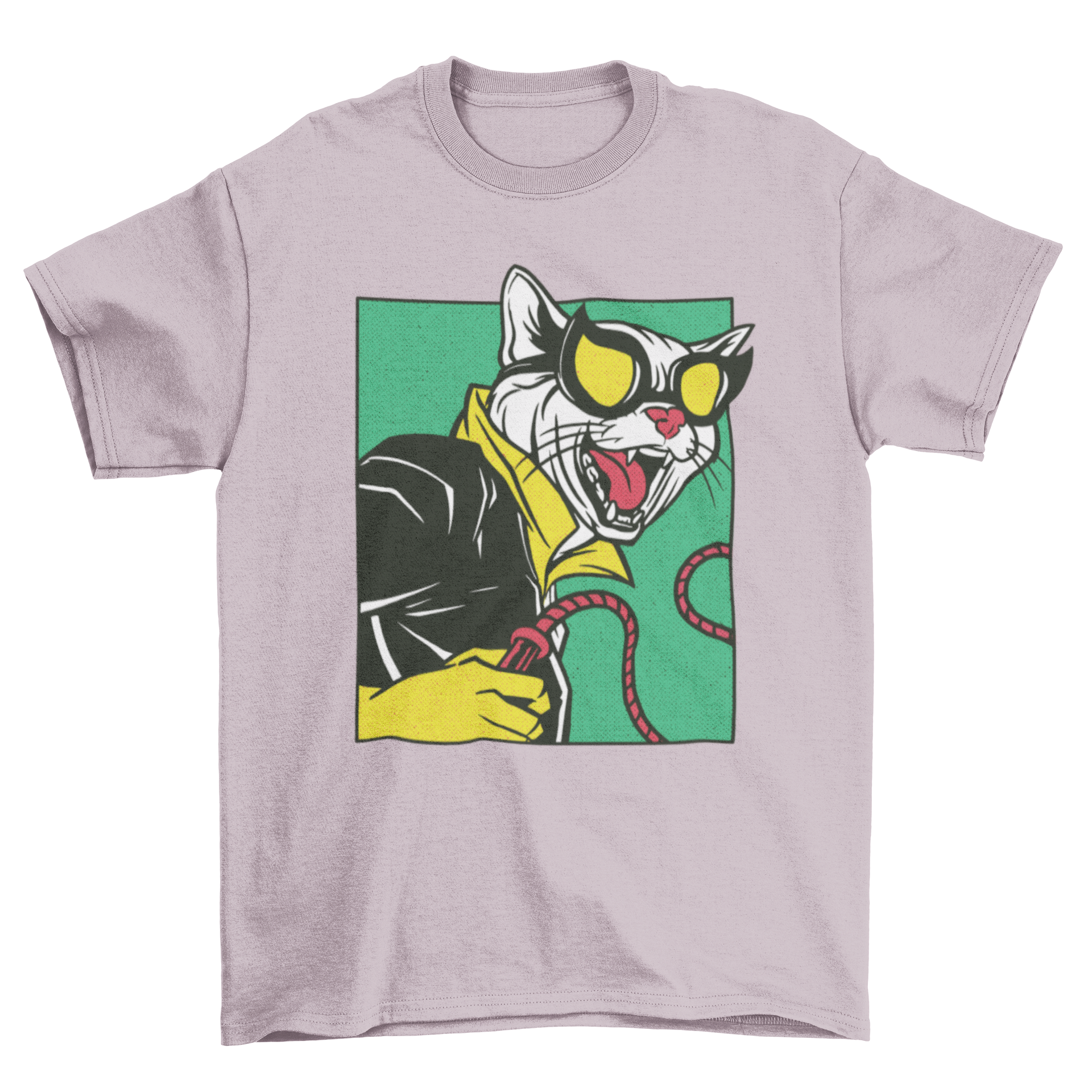 A humorous Cat Woman parody t-shirt featuring a playful design, perfect for cat lovers and comic fans.