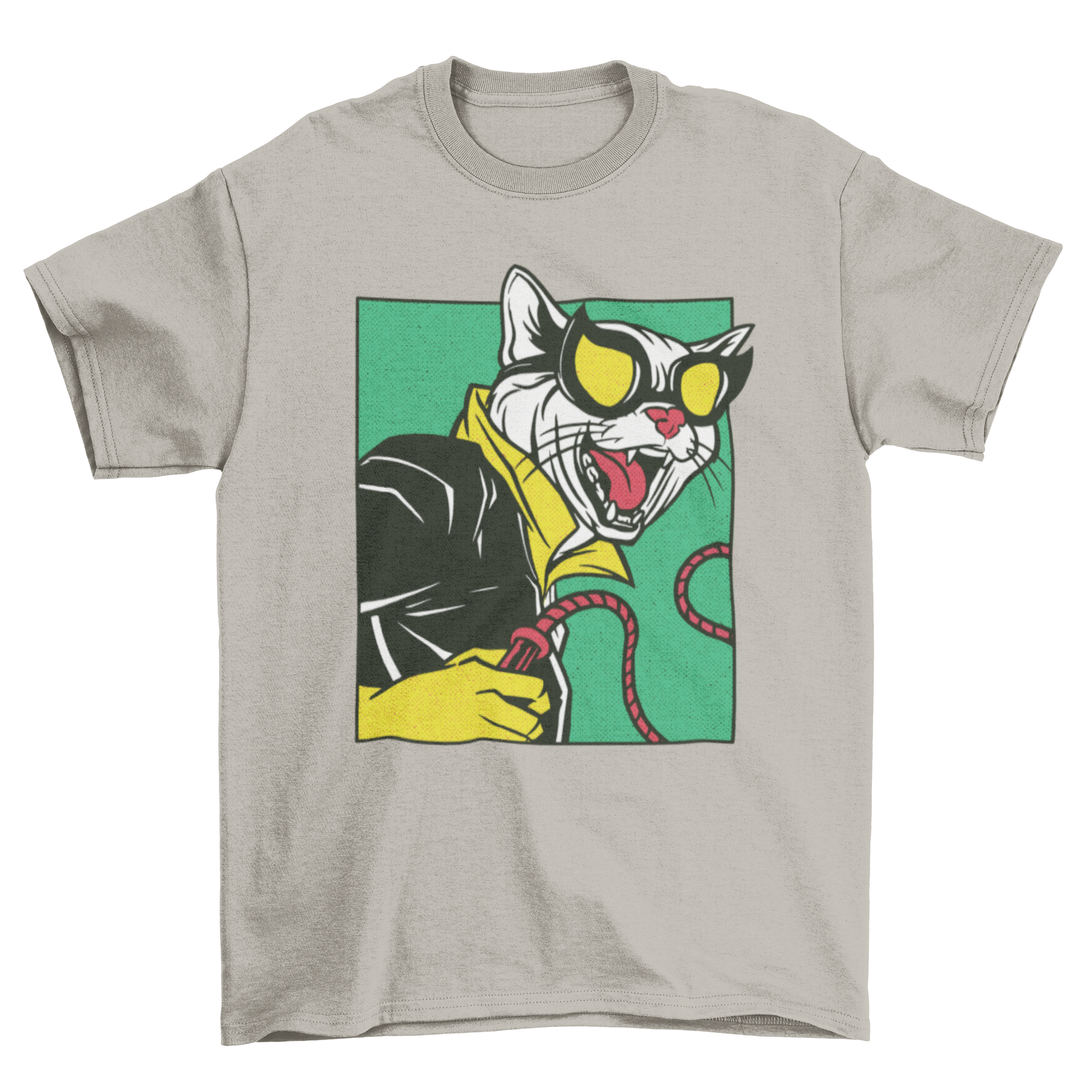 A humorous Cat Woman parody t-shirt featuring a playful design, perfect for cat lovers and comic fans.