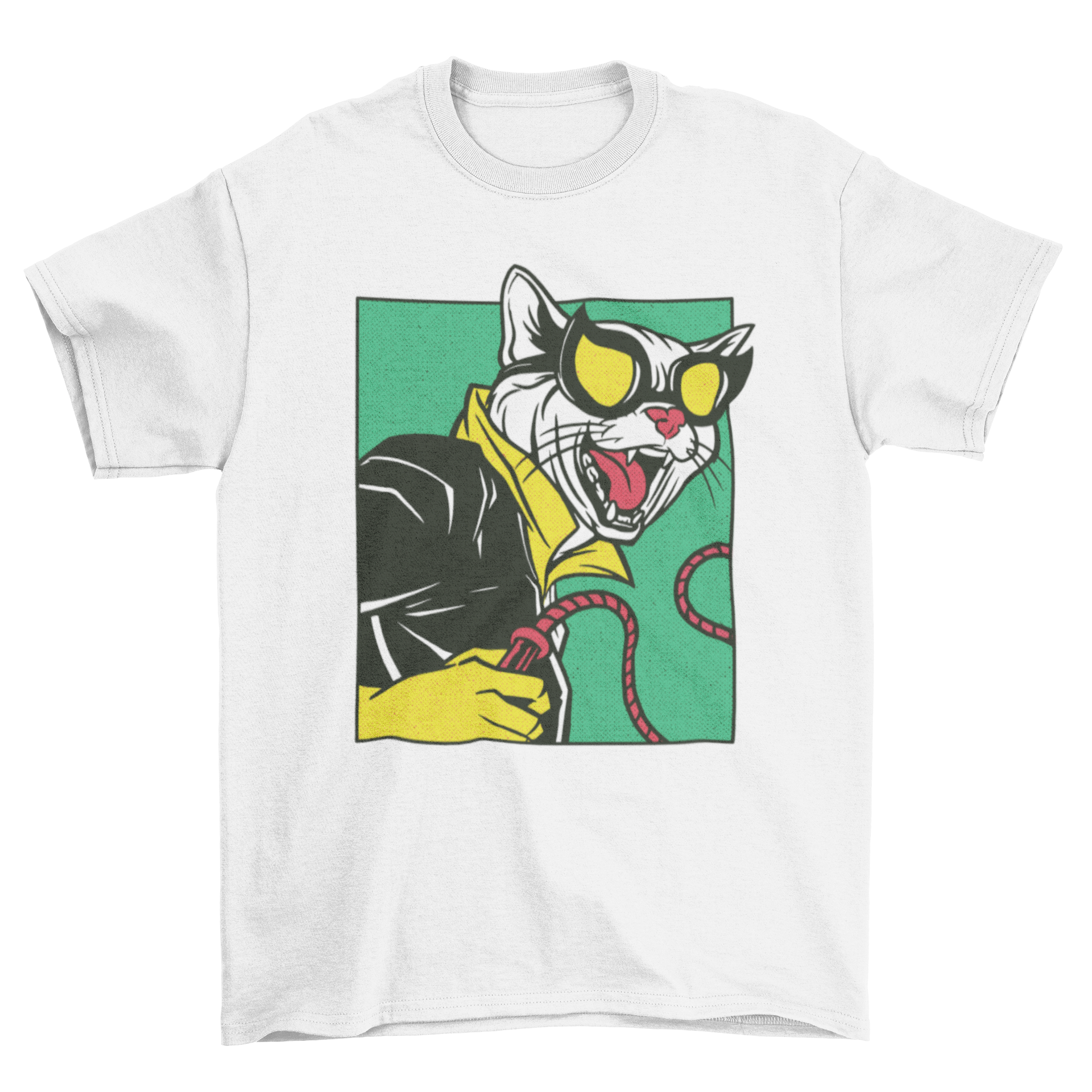 A humorous Cat Woman parody t-shirt featuring a playful design, perfect for cat lovers and comic fans.