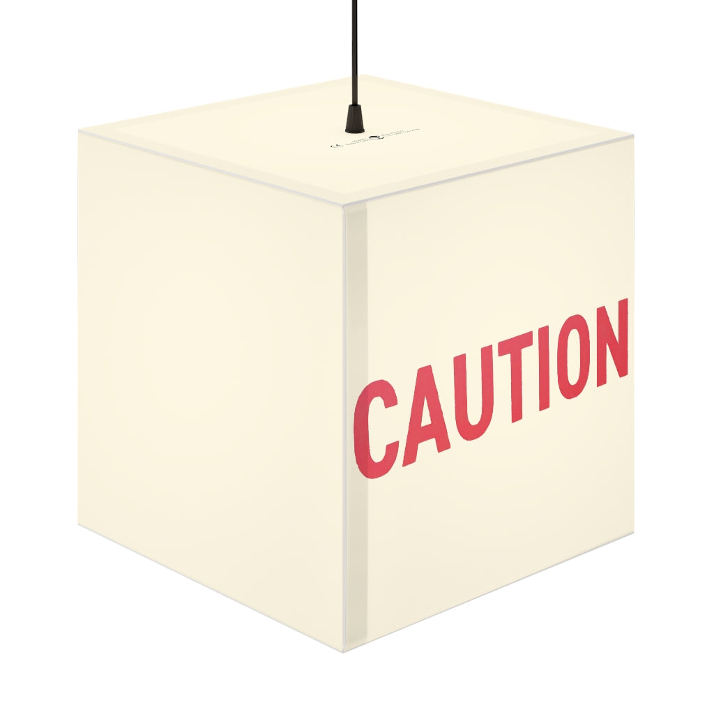 A stylish Caution Light Cube Lamp showcasing its unique cube design, perfect for indoor decoration and customizable lighting displays.