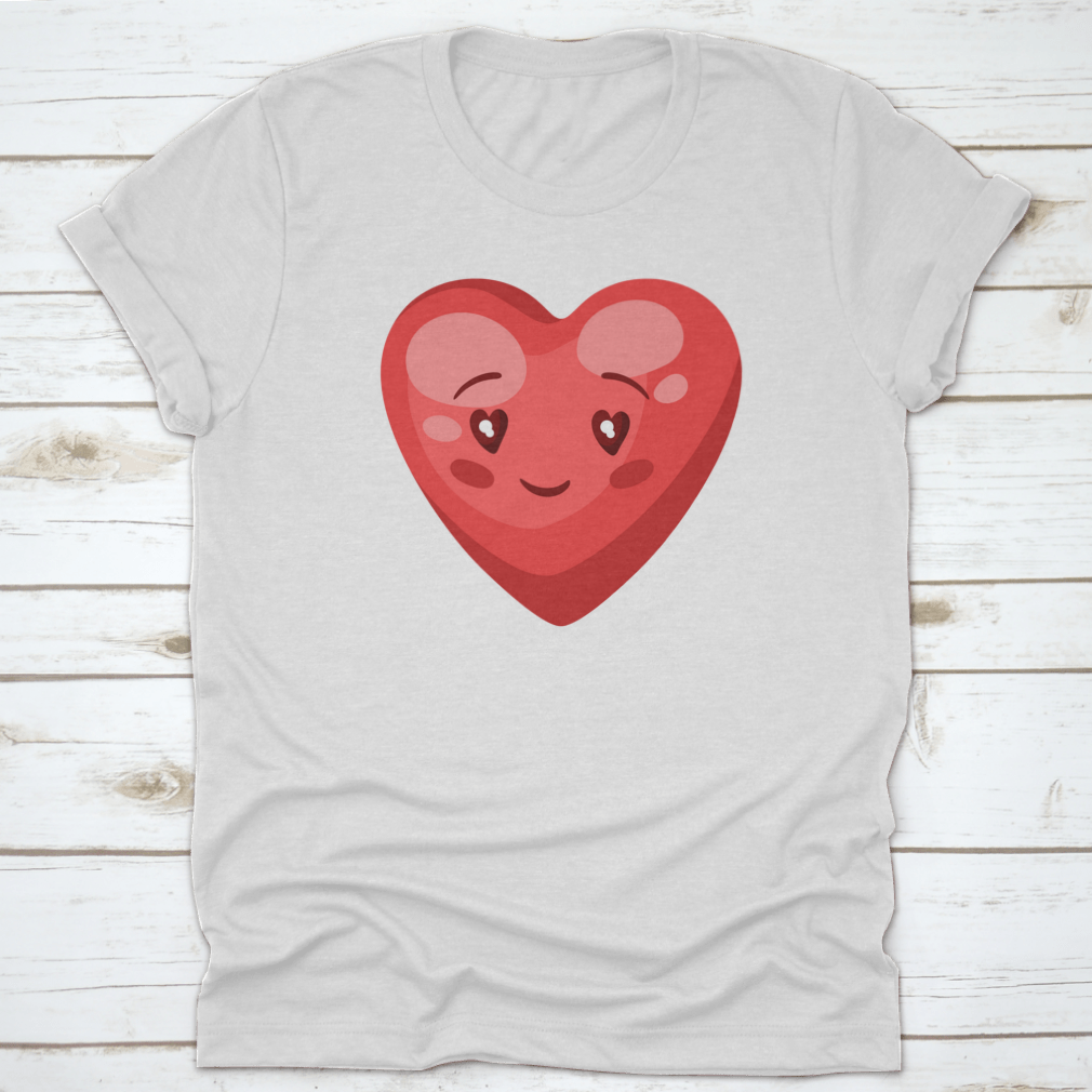 Illustration of a cute heart symbolizing love for Valentine's Day, featured on a comfortable cotton apparel.