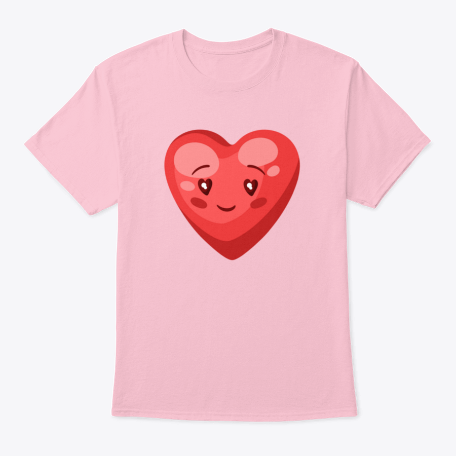 Illustration of a cute heart symbolizing love for Valentine's Day, featured on a comfortable cotton apparel.