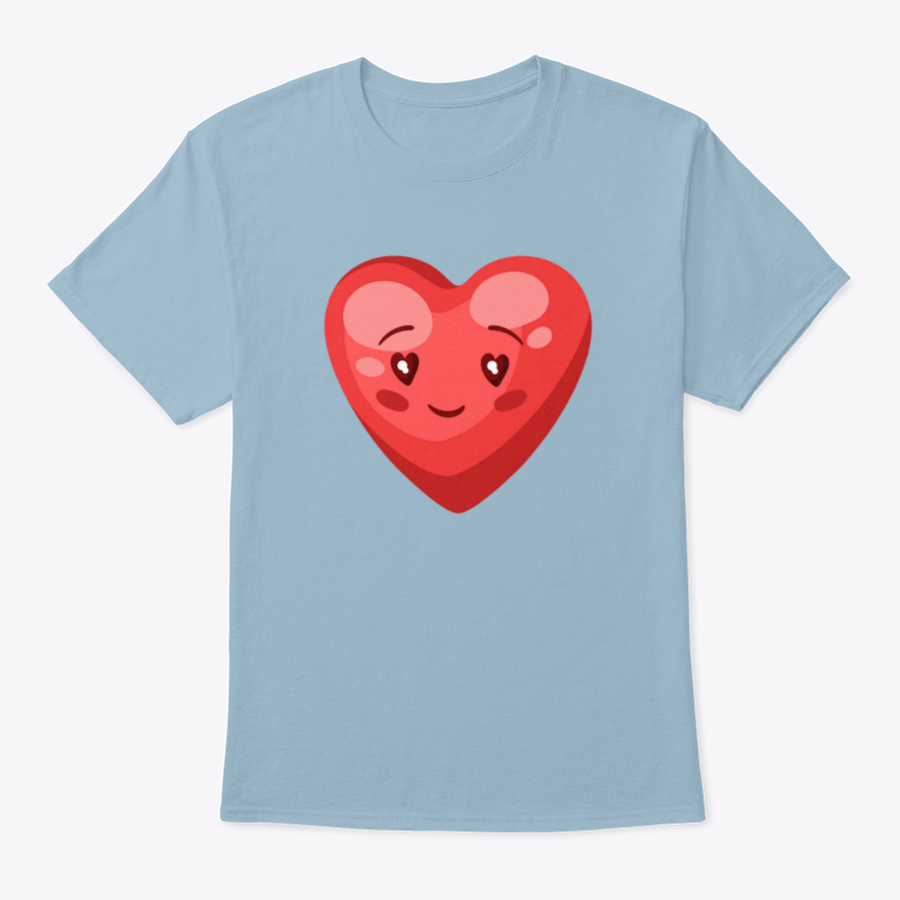 Illustration of a cute heart symbolizing love for Valentine's Day, featured on a comfortable cotton apparel.