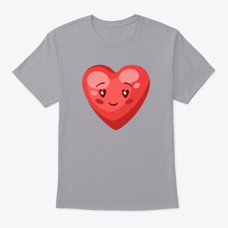 Illustration of a cute heart symbolizing love for Valentine's Day, featured on a comfortable cotton apparel.