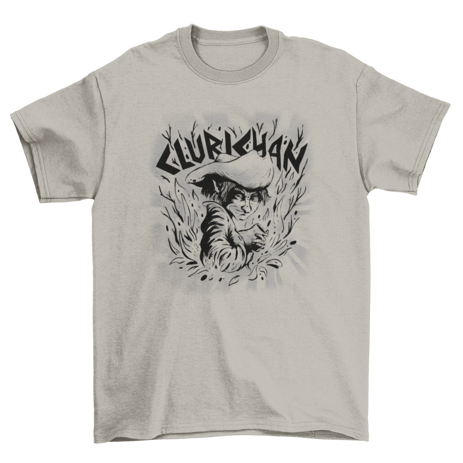 Celtic mythical creature Clurichan t-shirt featuring a unique design showcasing the Clurichan in vibrant colors.