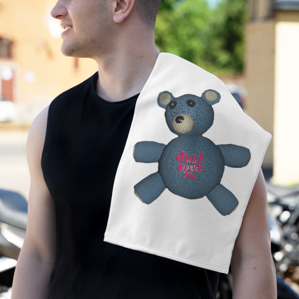 CG Bear Rally Towel featuring soft cotton and printed mink polyester, measuring 11x18 inches, ideal for sports and events.